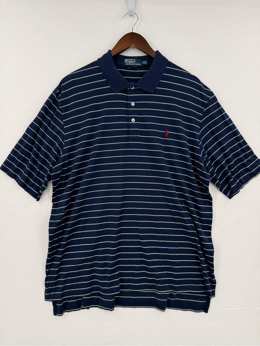 Polo Ralph Lauren Golf Fit Polo Shirt Men's XL Blue Striped Short Sleeve Cotton